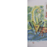 Aino Myllykangas, Heaven the dog, Color Lithograph, 1993