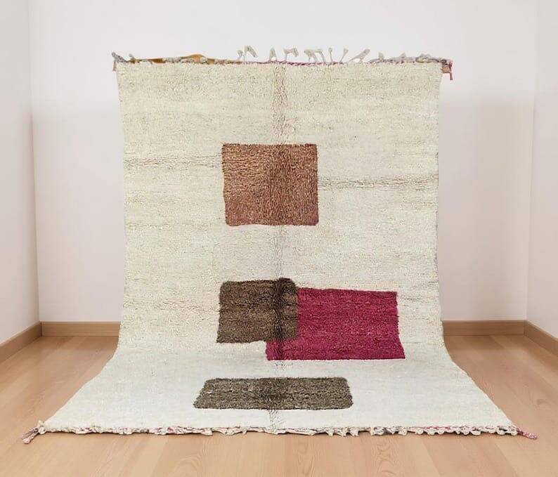 Handmade Moroccan pure wool rug, colorful, size 150 x 250 cm