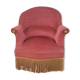 Toad in powder pink velvet armchair