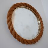 Rope work circular mid-century mirror