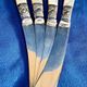 4 antique butter spreading knives in silver-plated metal and mother-of-pearl.