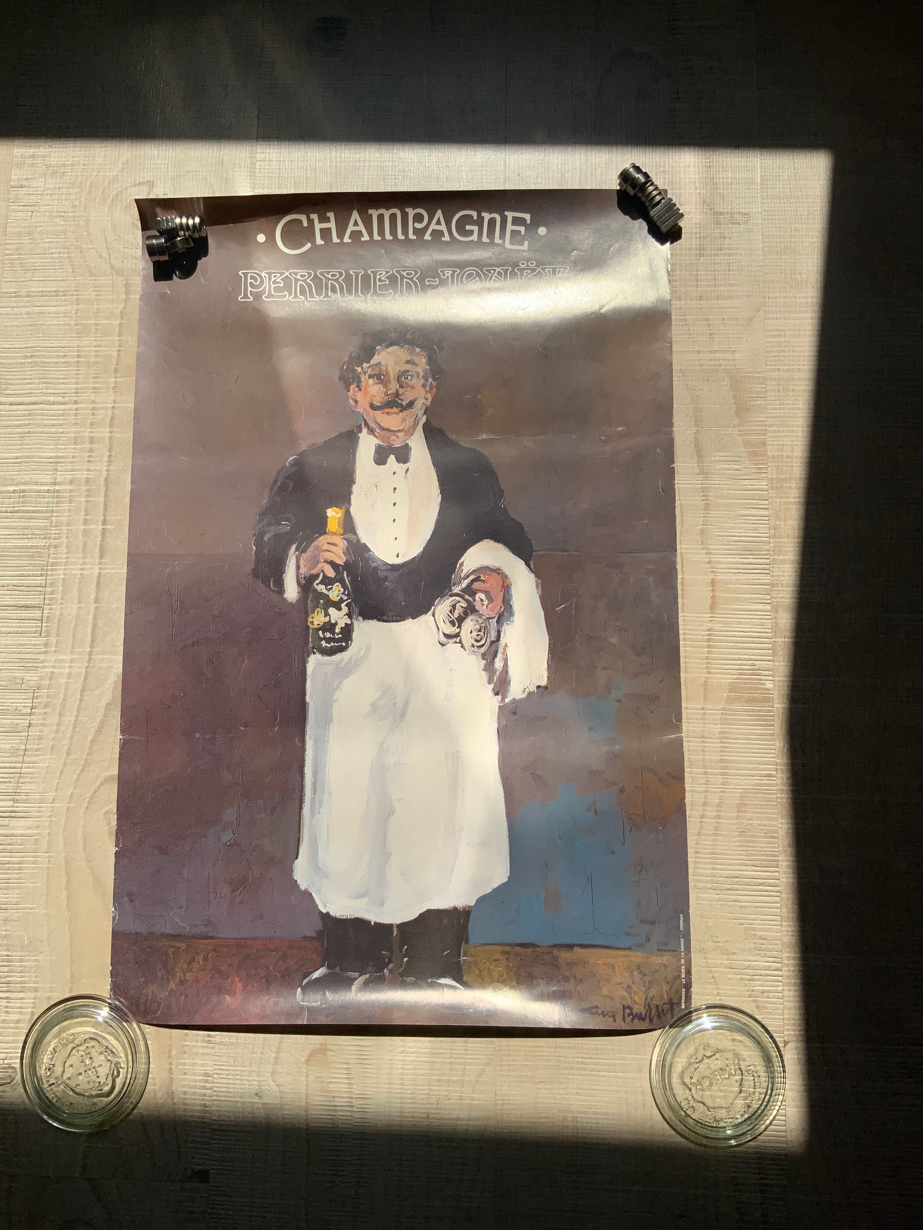 Poster champagne Perrier Jouët old ad vintage