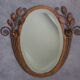 Art Deco mirror from the 1930s in hammered steel.