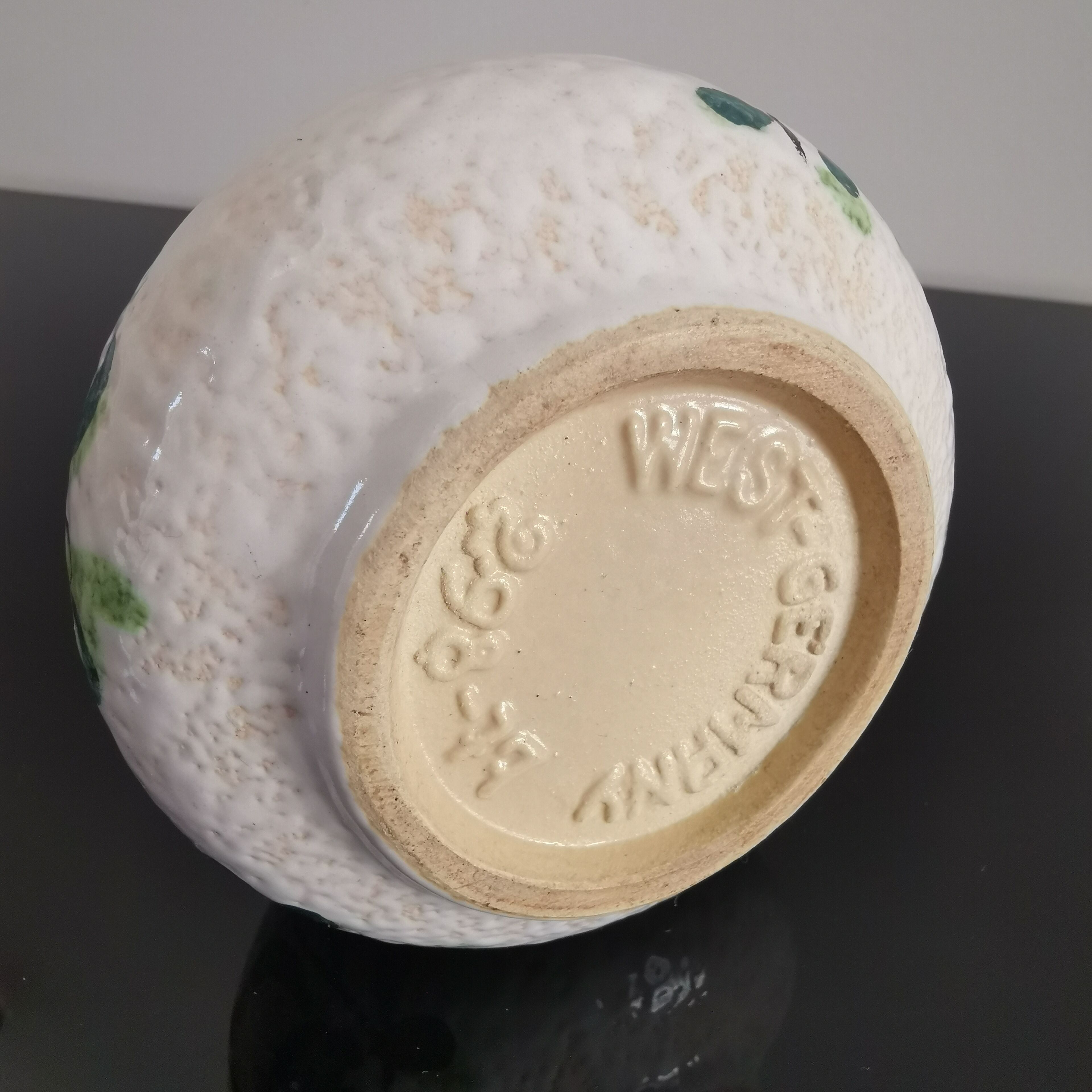 Vase with ceramic handle West Germany