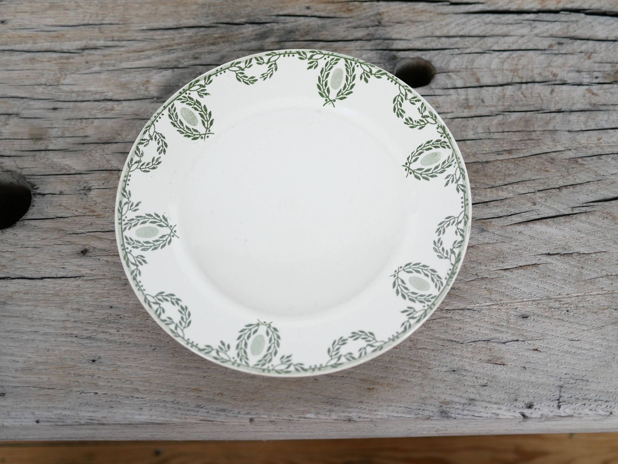 Cake dish on foot, old compotier by the Sarreguemines factory, France
