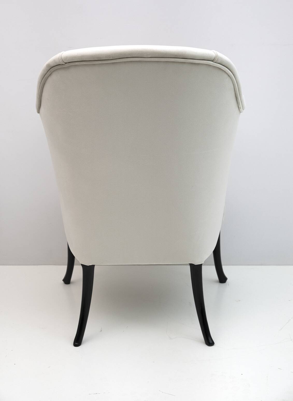 Pair of Giorgetti Italian Velvet Armchairs "Progetti", 1980s