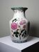 Impressive cracked earthenware vase with polychrome botanical decoration by Wong Lee, 1895, vintage.