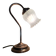 Swan neck lamp and frosted glass tulip