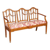 Canapé ancien néoclassique en érable et tissu, Italie, XIXe siècle
