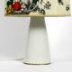 Large elegant 1960s KPM table lamp in porcelain and pleated silk lampshade