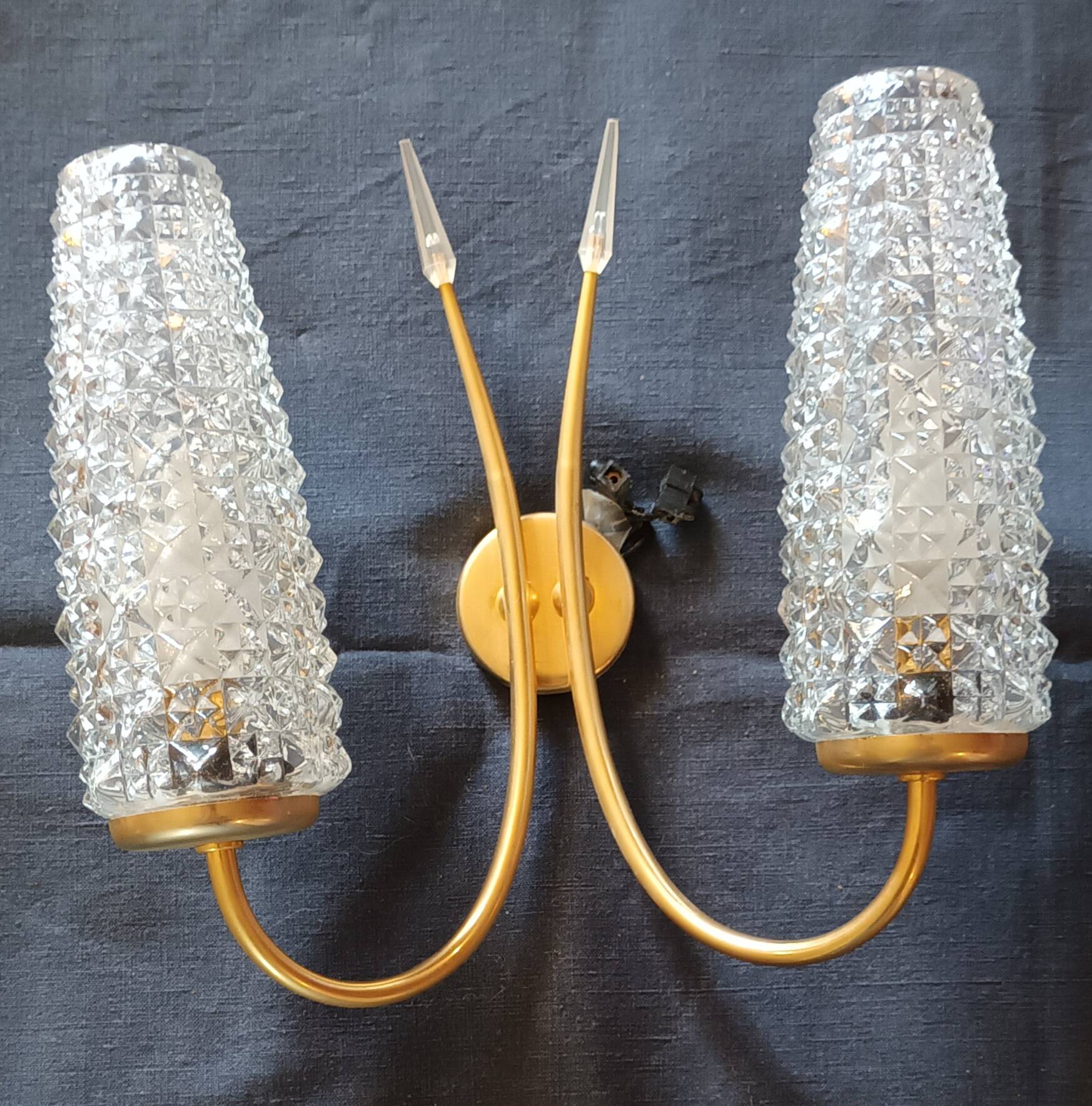 Pair of double wall lights from the 70s.