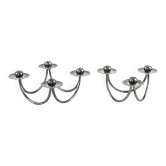 Set of silver-plated candlesticks by Berg Denmark with square bases, 1970s