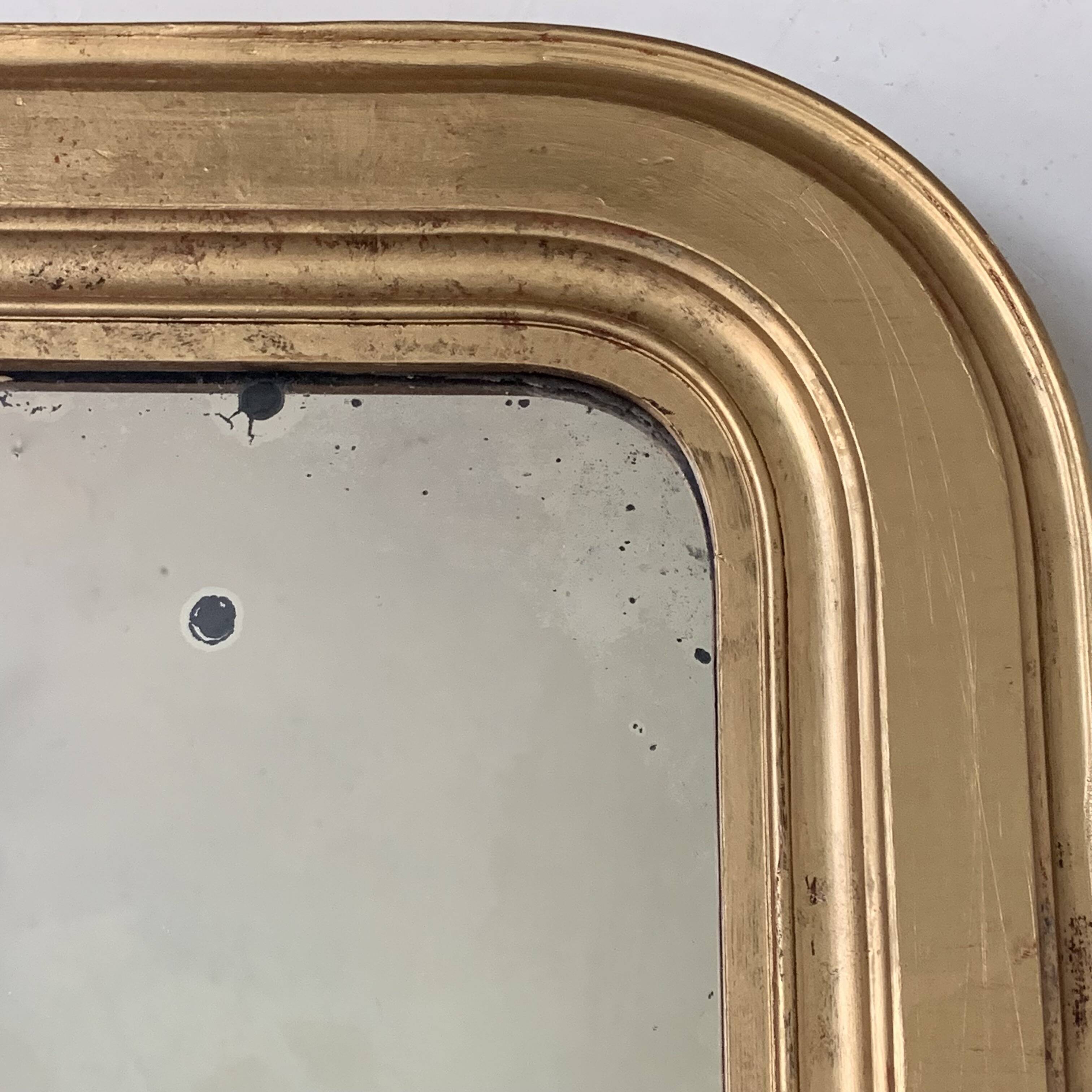 Louis Philippe overmantel fireplace mirror in gold