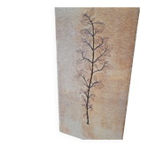 Botanical decorative plaque in stone – in the style of Roger Capron