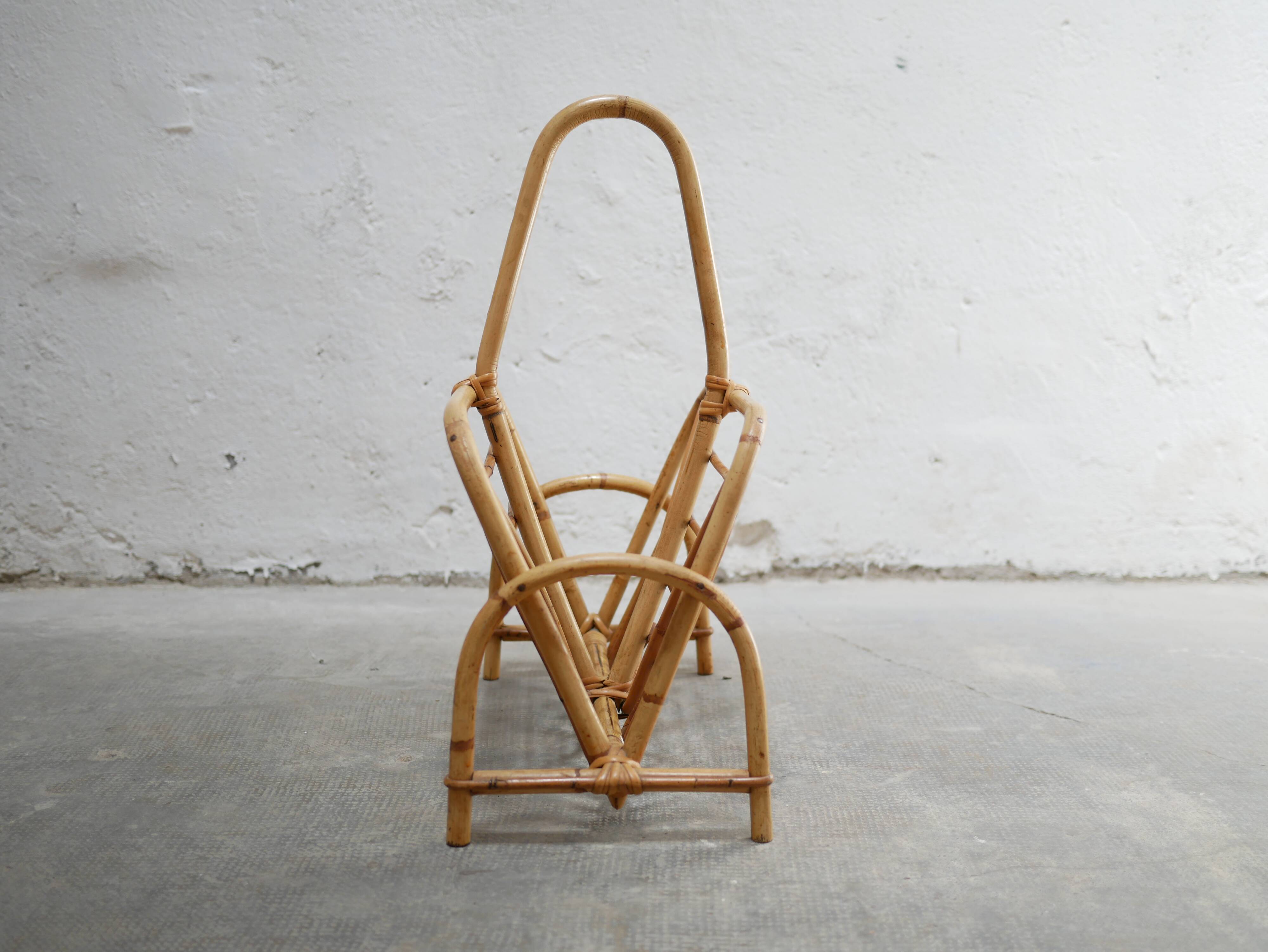 Vintage rattan magazine holders