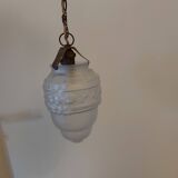 Art Deco chandelier in molded blown glass