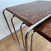 Rare Bauhaus chrome Nesting Tables B9, Marcel Breuer-Thonet License Mucke M