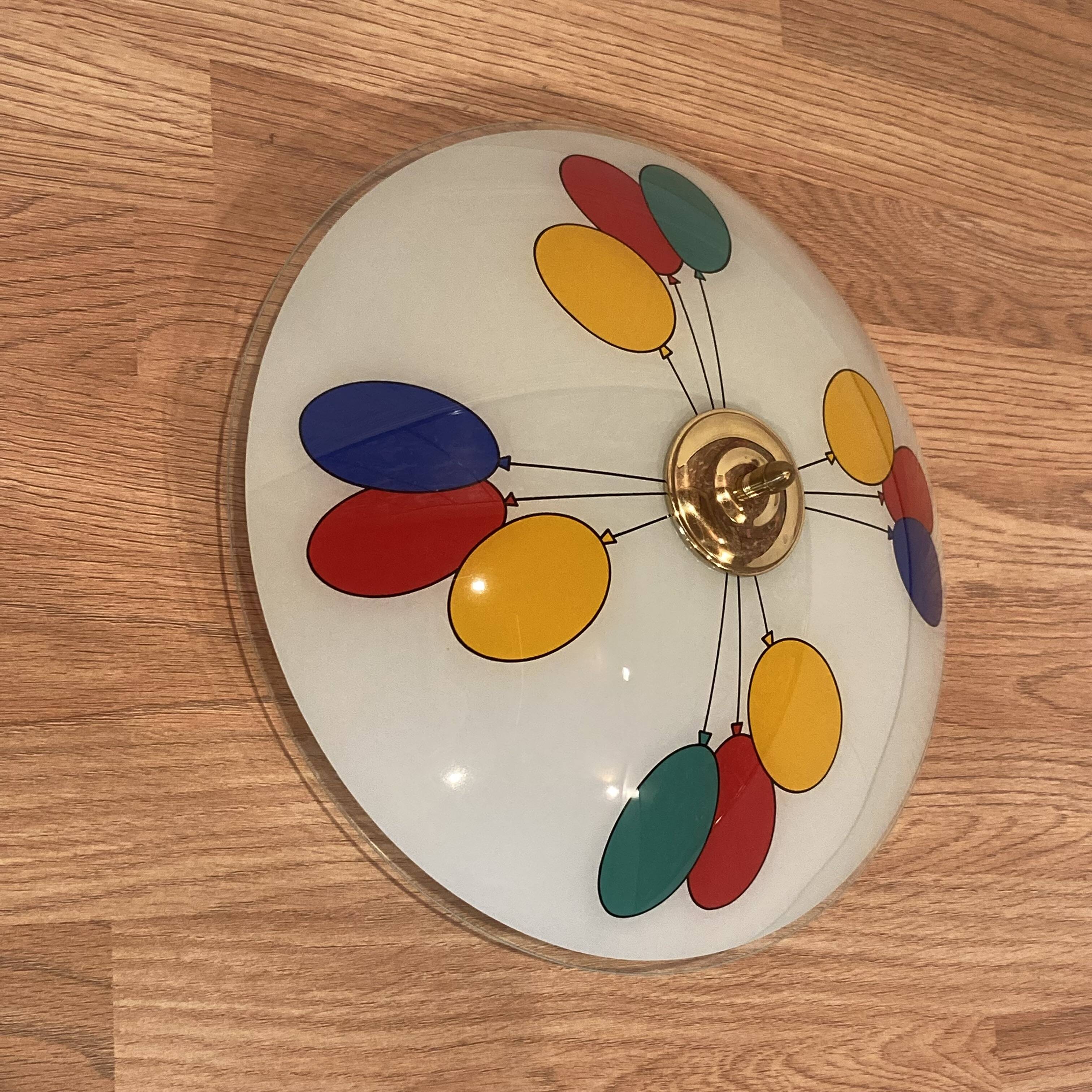 Large glass wall light, Scandinavian design, 1950s.