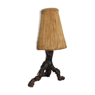 Brutalist vine and rope lamp