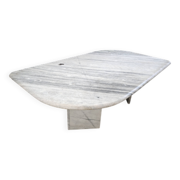 Table basse vintage en marbre blanc, années 1970
