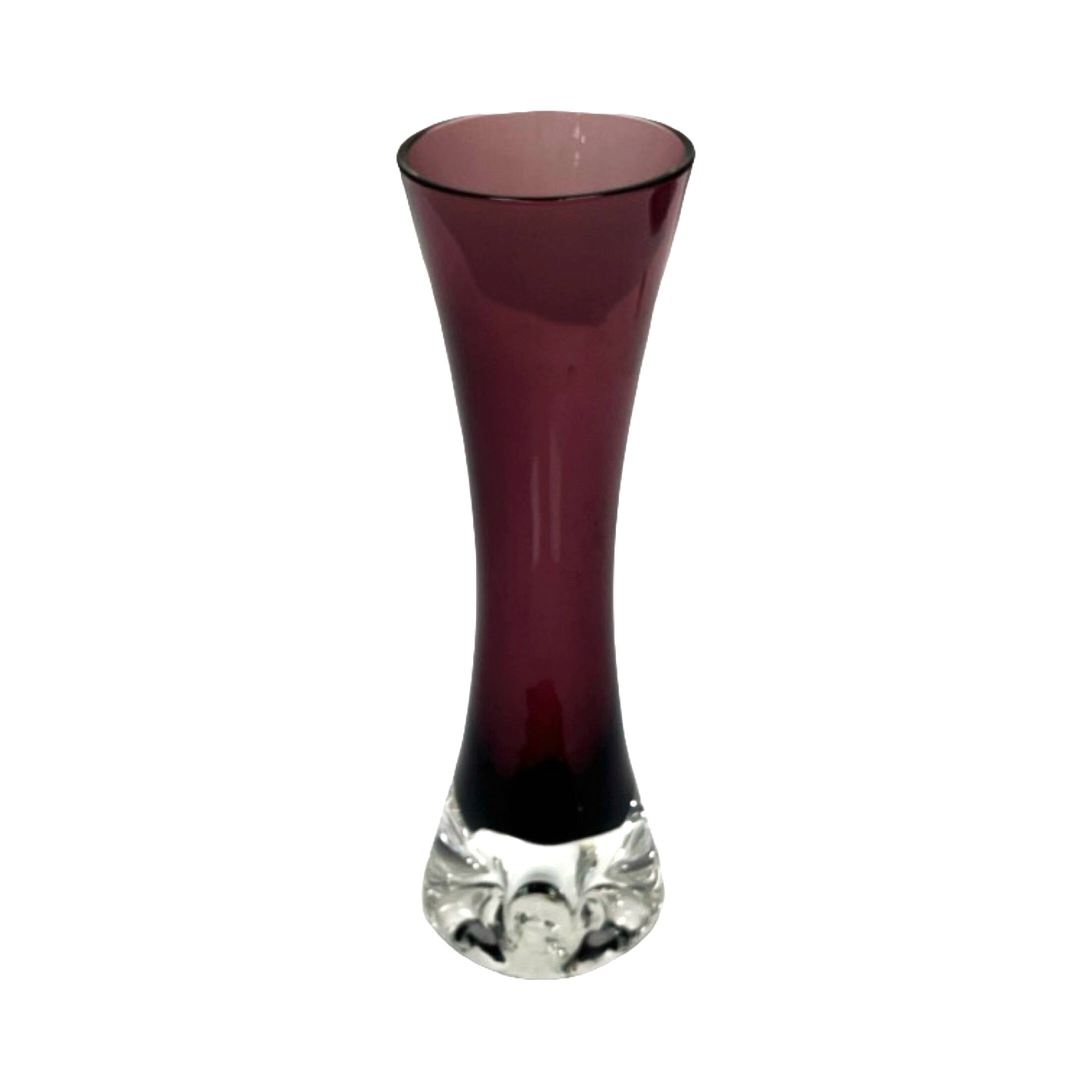 Ingrid Glashütte "Lord Nelson" burgundy vase, Germany 1960s