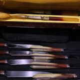 Salad server with 8 dessert knives