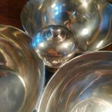 Servant 3 cups in silver metal poinçoin