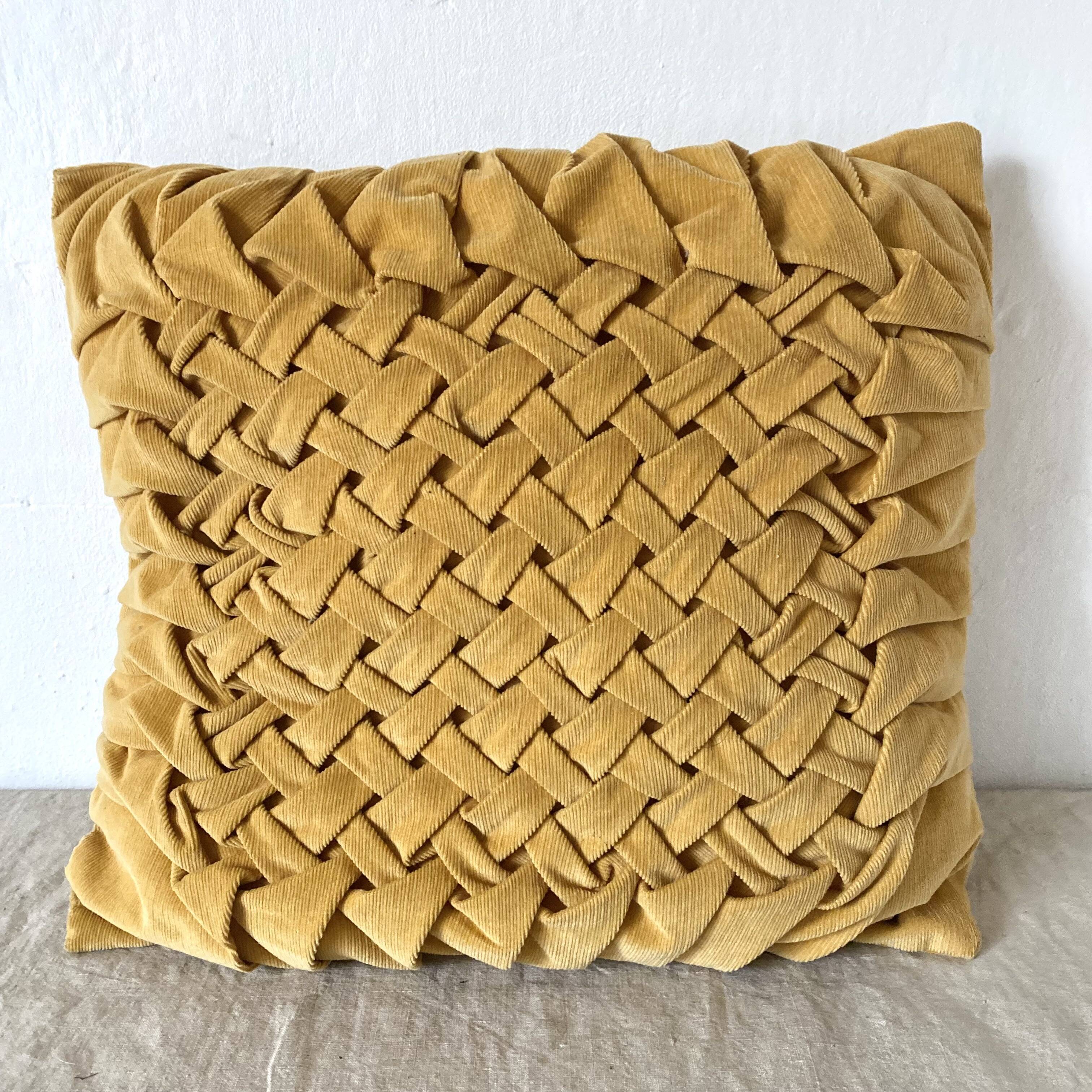 Coussin vintage velours plissé