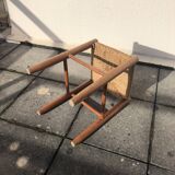 Tabouret brutaliste rotin