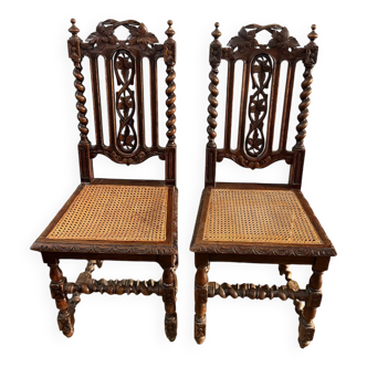 Chaise cannée lot de 2