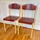 Pair of vintage industrial chair metal & wood, 1980