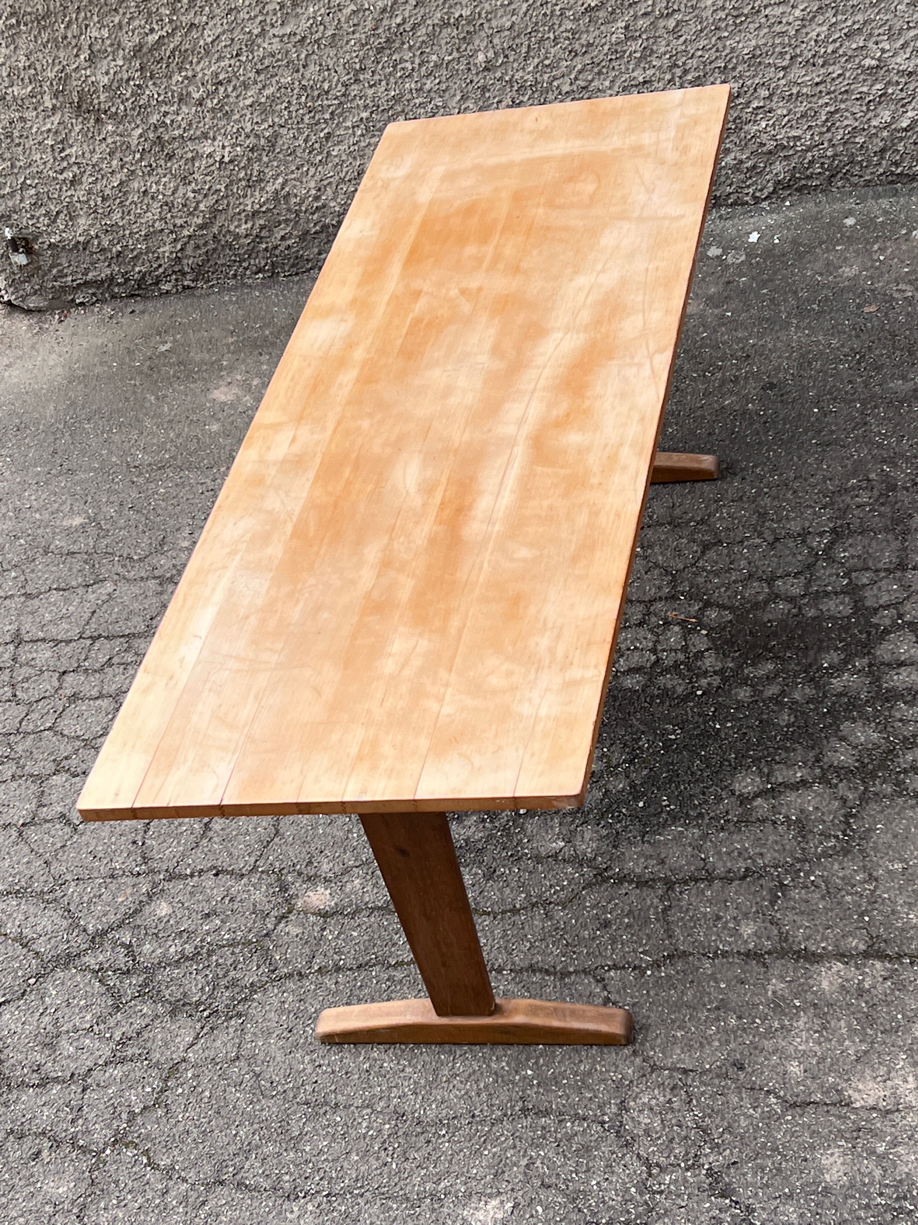 Trio de table bistrot vintage pliante 1950