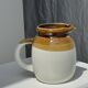Small two-tone white and brown pitcher Made in China