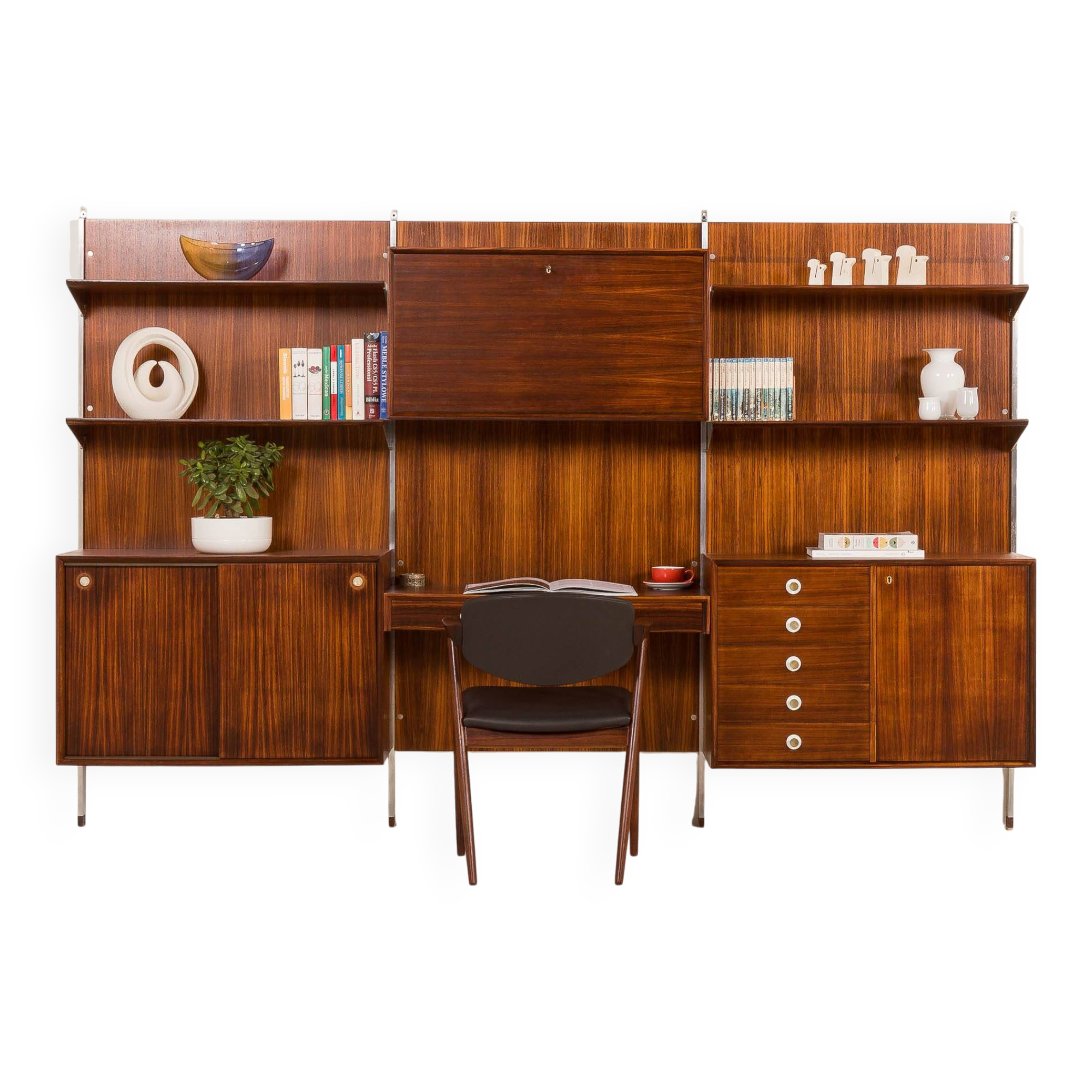 Italian mid century wall unit George Coslin for 3V Arredamenti, 1960s