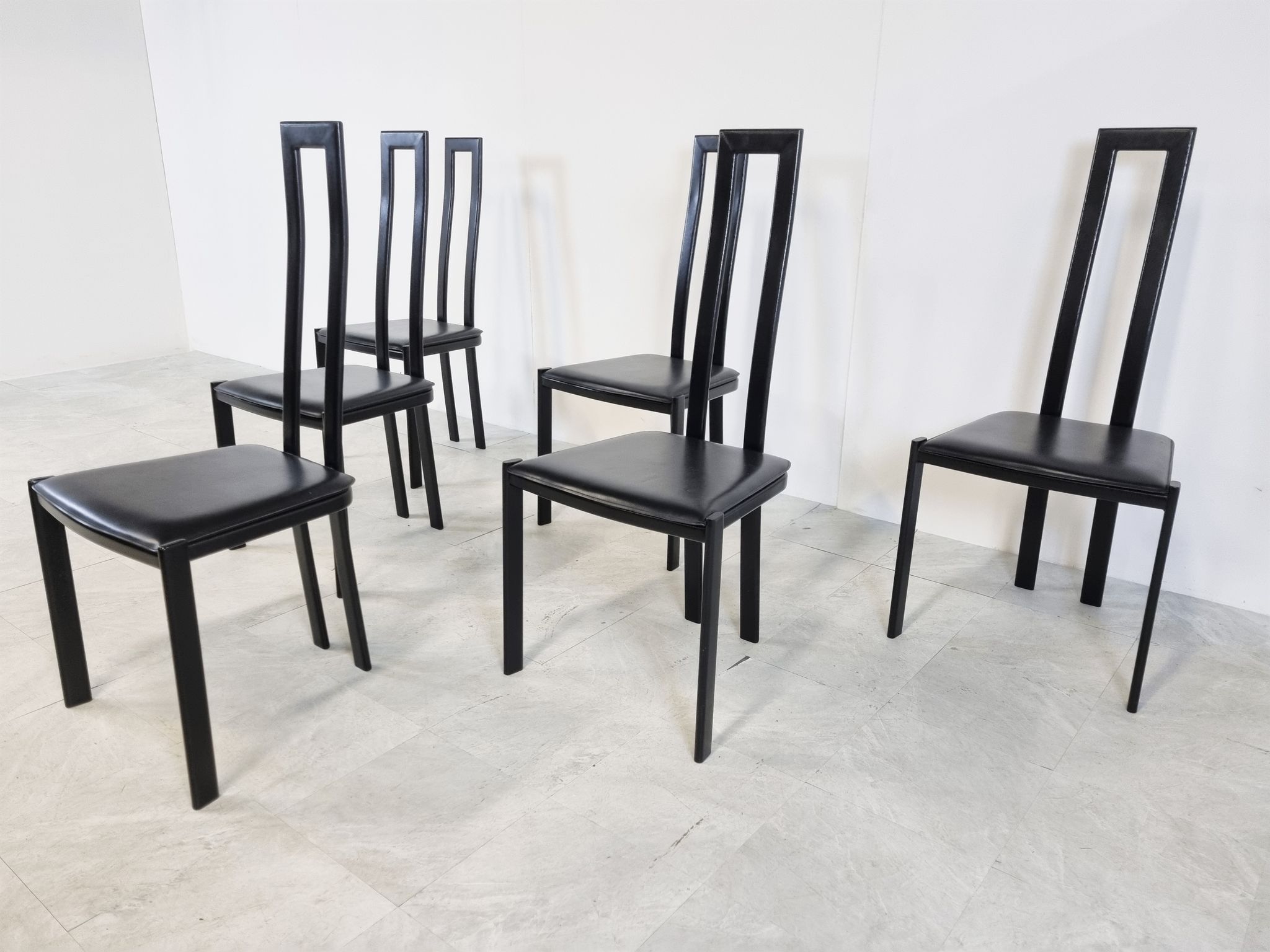 Vintage postmodern dining chairs, 1980s