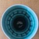 Vase ancien en barbotine bleu turquoise
