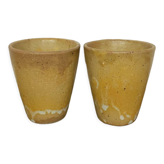 Set of two stoneware cups