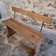 Vintage French wooden bench from the 1920s – Solid beech bench with backrest.