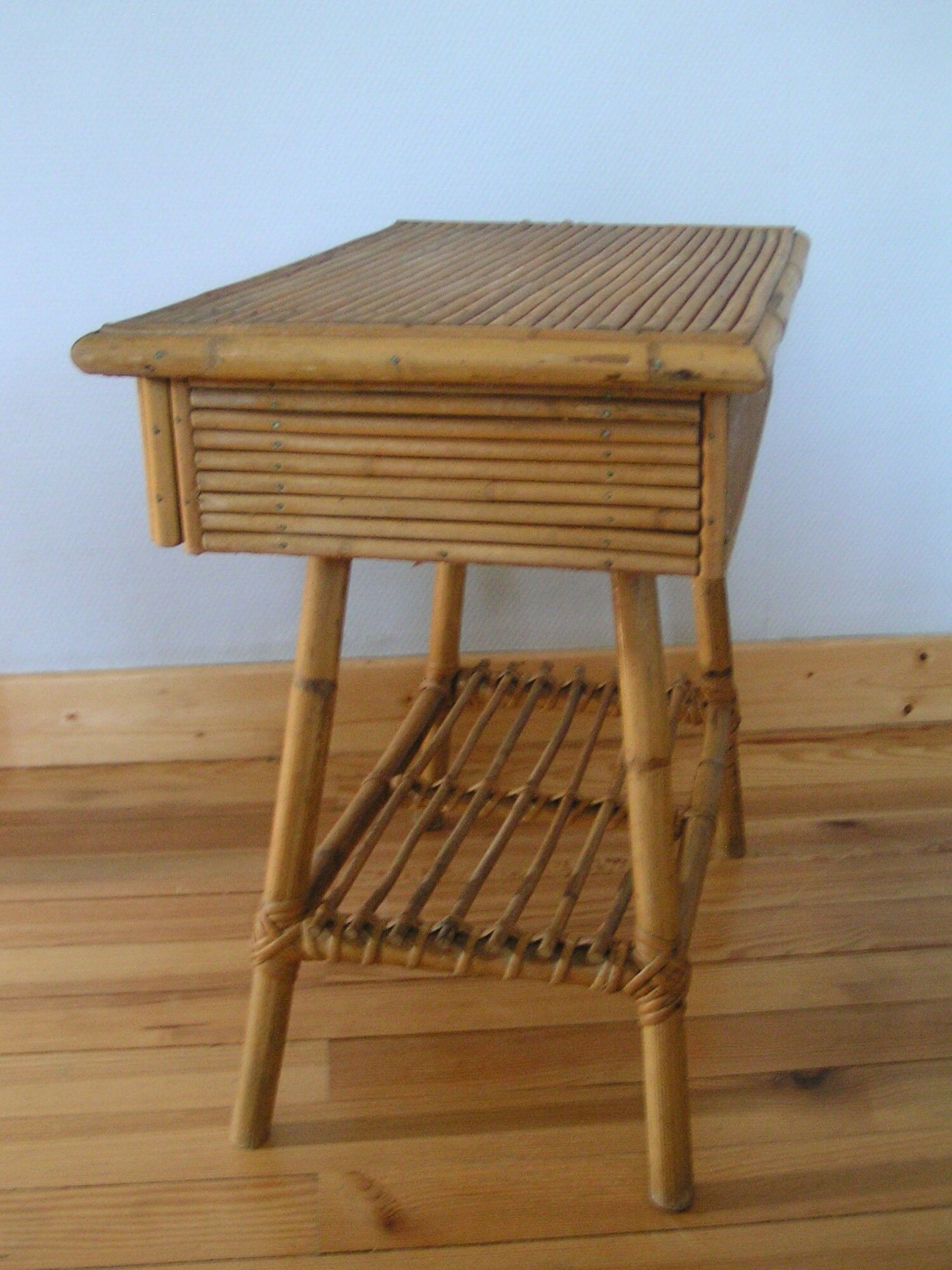 Rattan bedside table