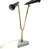 Lampe de table vintage à double lumière, Italie 1960