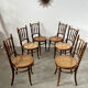 Lot 6 old vintage wooden bistro chairs brand Fischel early 20th century
