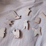 Set of 10 ceramics animals, fish, butterfly