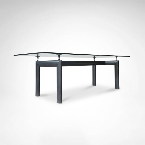 Table à manger en verre et métal LC6 par Le Corbusier et al. pour Cassina années 1990