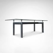LC6 glass and metal dining table by Le Corbusier et al. for Cassina 1990s