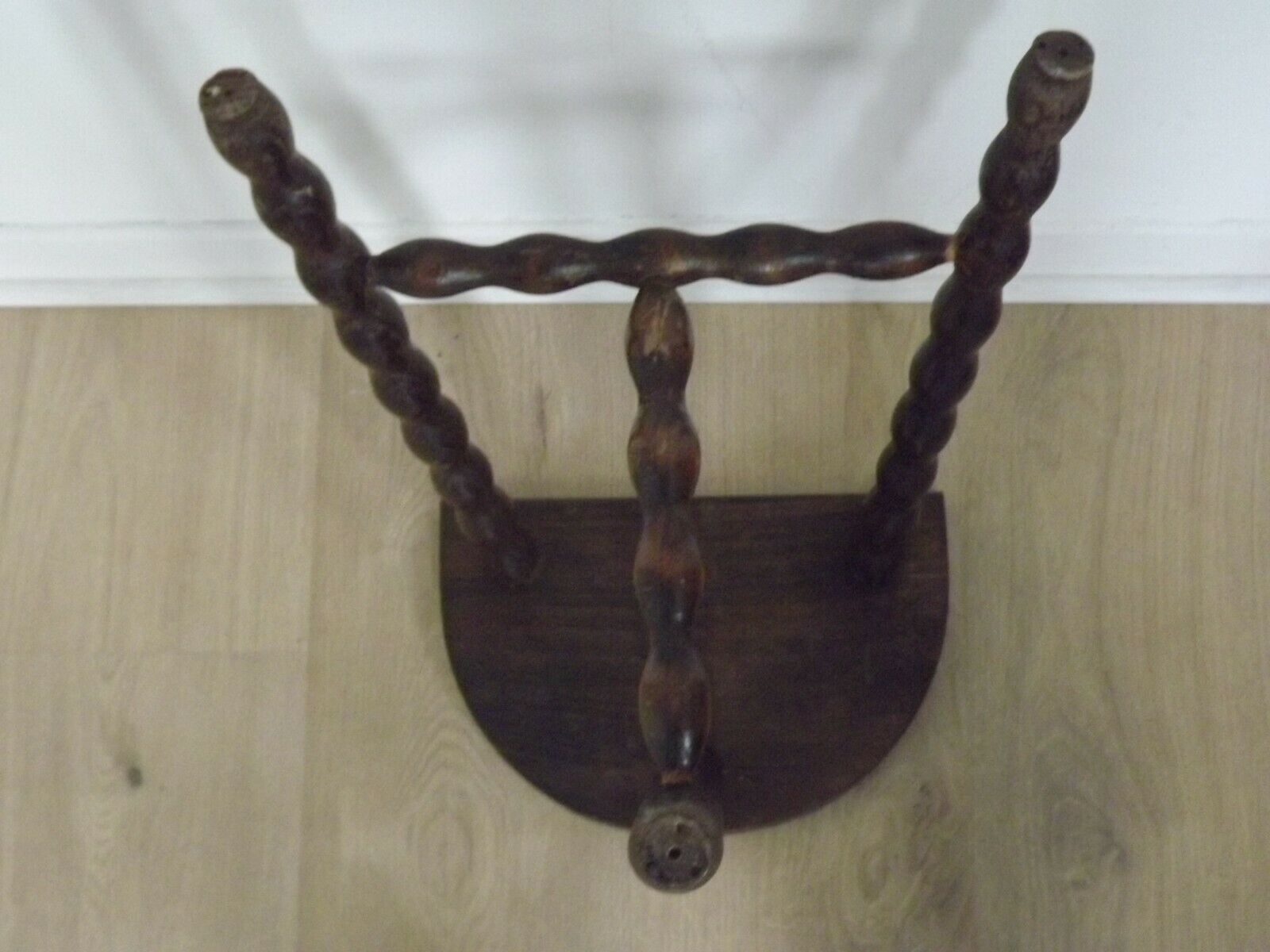 French antique wood hand made stool
