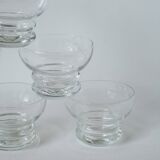 Set of 6 engraved crystal champagne glasses 1960