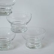 Lot de 6 coupes à champagne en cristal gravé 1960