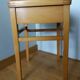 Wooden and faux leather shoe shine chest stool