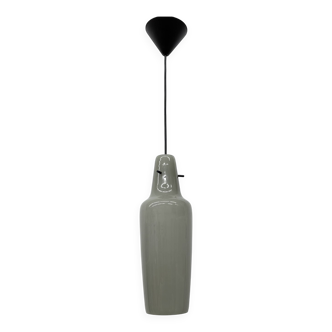 Mid-century grey glass pendant hanging lamp , 1960s Scandinavian