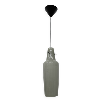 Mid-century grey glass pendant hanging lamp , 1960s Scandinavian